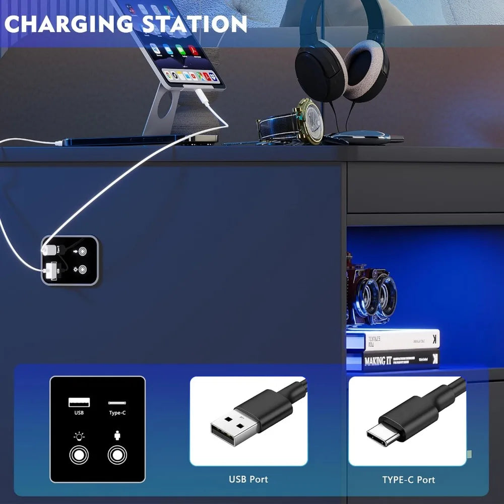 Beside Table With Charging Station
